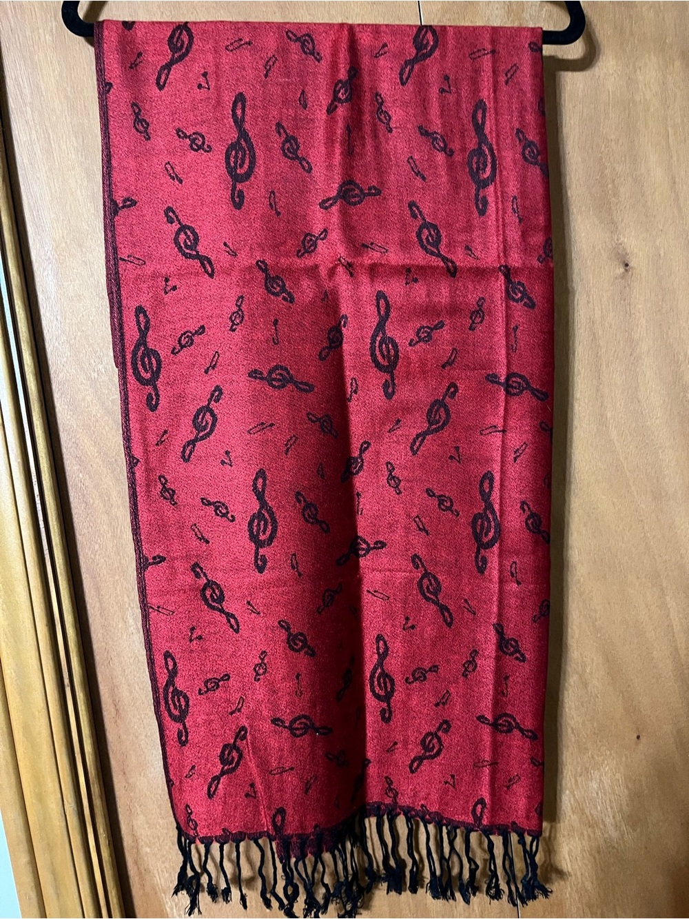 Deep red Music-Note Scarf/pashmina NWOT